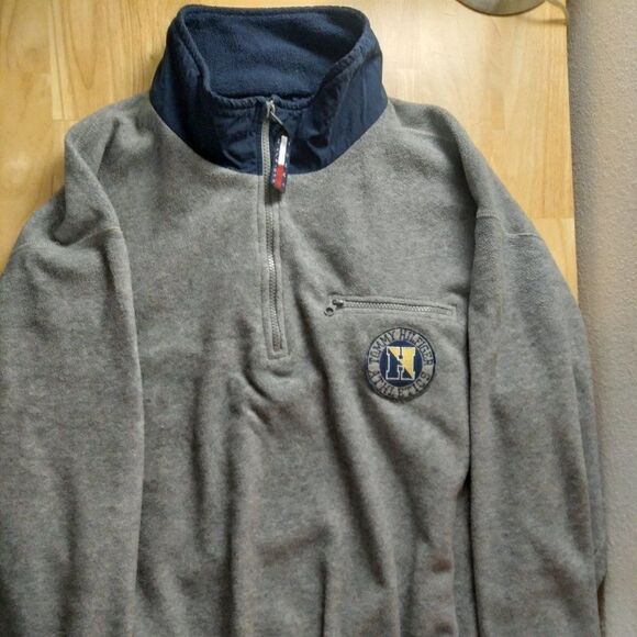 Vintage 90s Tommy Hilfiger Athletics Spell Out Pullover Fleece Jacket - Picture 2 of 8